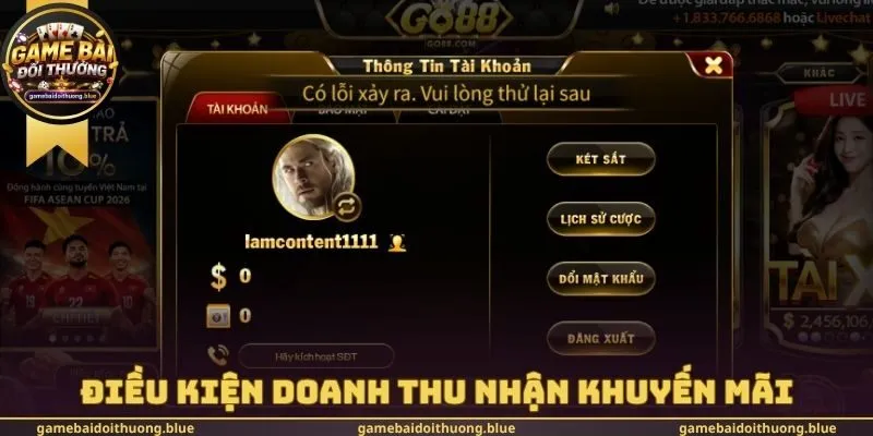 Điều kiện doanh thu nhận khuyến mãi