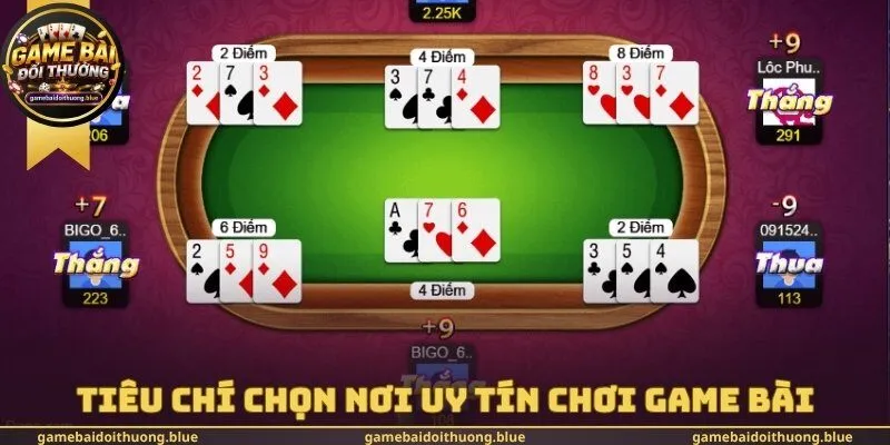 Tiêu chí chọn nơi uy tín chơi game bài